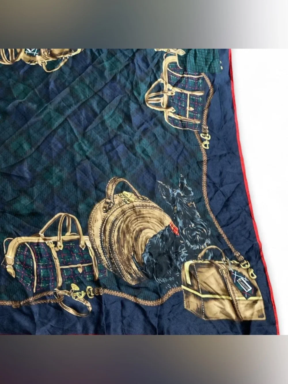 ✨ Vintage Pendleton 100% Silk Equestrian & Scottie Dog Square Scarf ✨